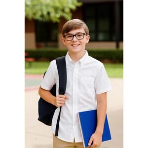 The Children's Place White Short Sleeve Button-Up Shirt